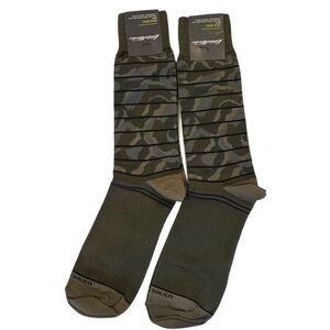 Eddie Bauer Men's Olive Green Camo Dress Socks - Crew Socks 6-12.5